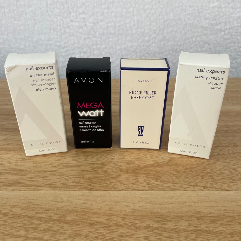 Avon Nail Experts Care Set Ridge Filler Nail Mender Mega Watt Electric 4pc New